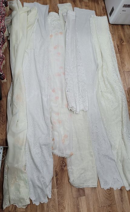 Отрезы тюля белые