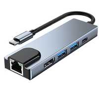 Hub за MacBook 5 в 1, LAN-ETHERNET ,HDMI ,Type C Hub USB-C