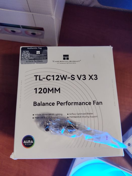 Set ventilatoare argb 120mm albe Thermalright infinity ,noi la cutie