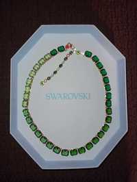 Колие Сваровски модел MILLENIA NECKLACE, green gradient, gold plated