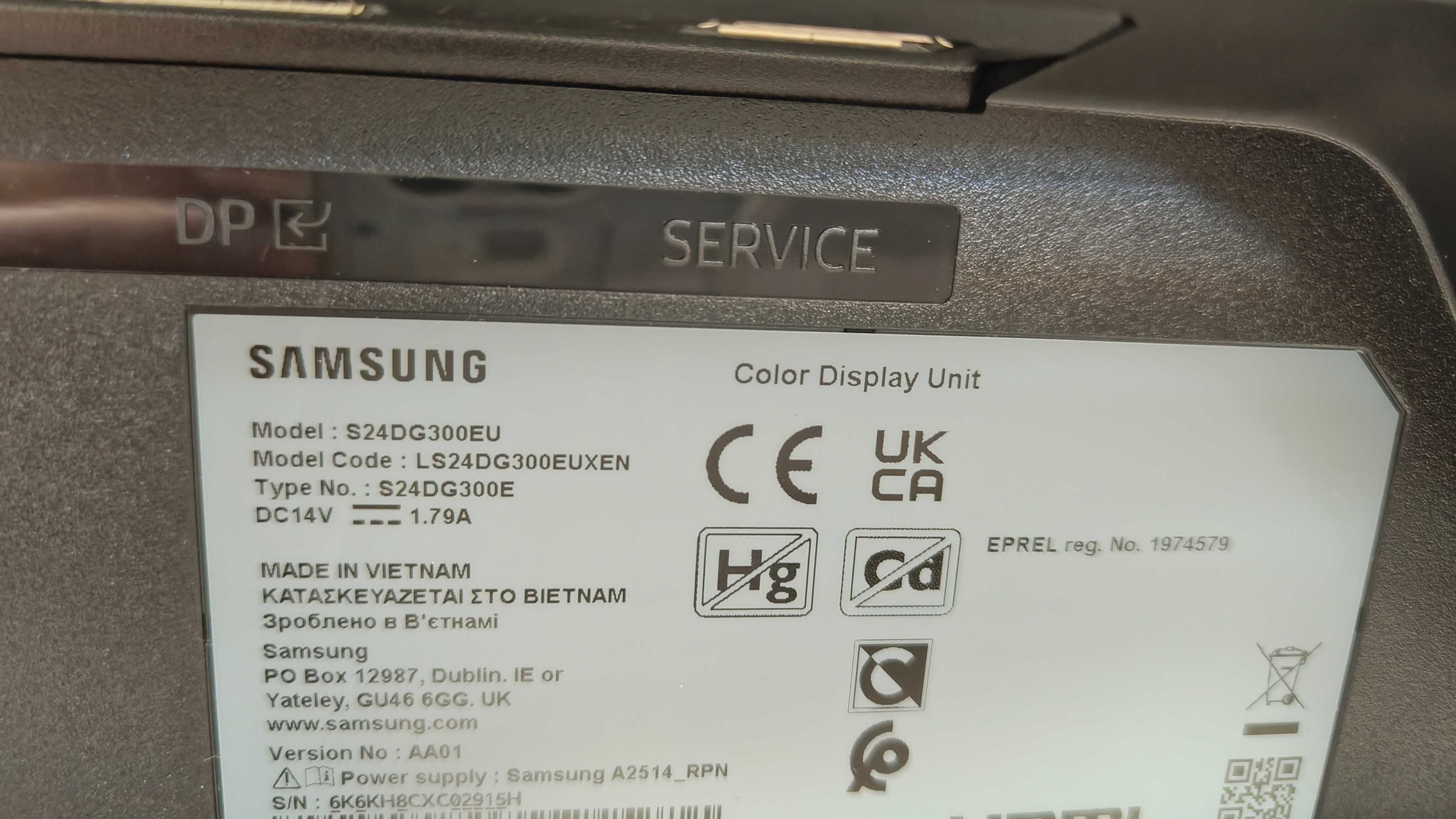 Монитор Samsung Odyssey 24 инча, 180Hz, 1ms, С ДЕФЕКТ