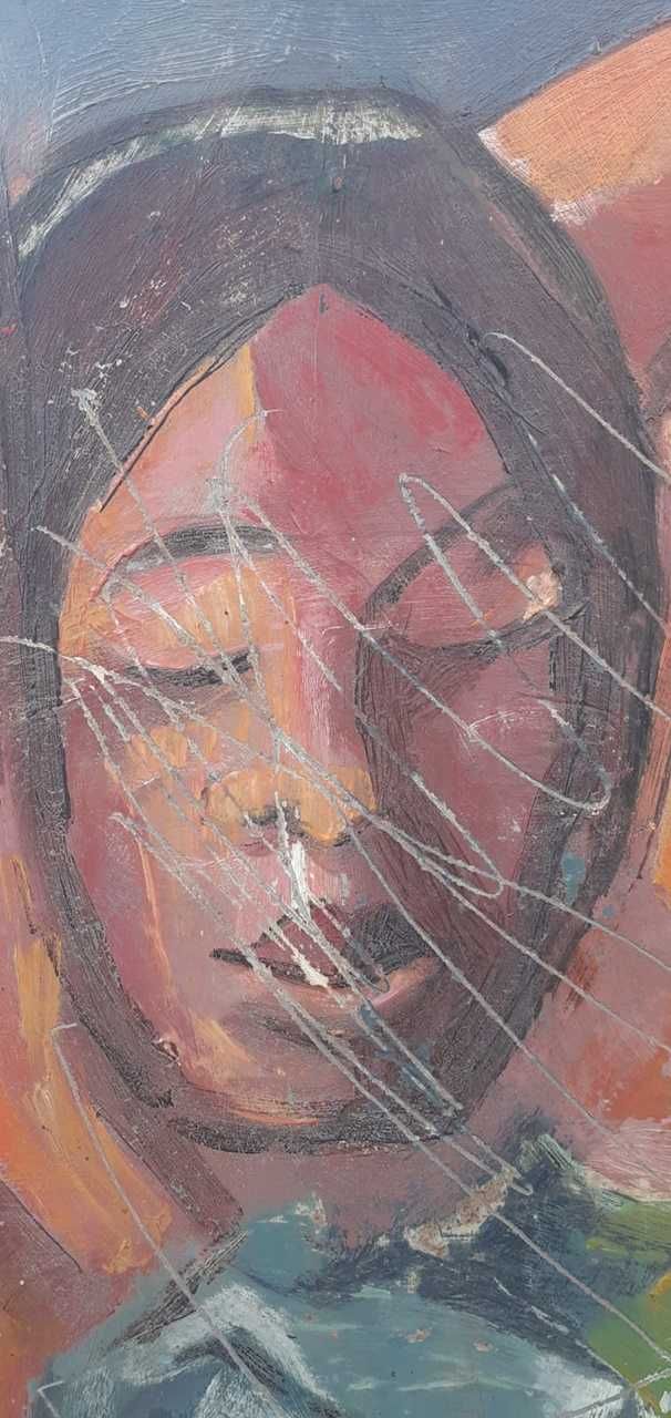 Tablou vechi - nud cubism  - semnat si datat