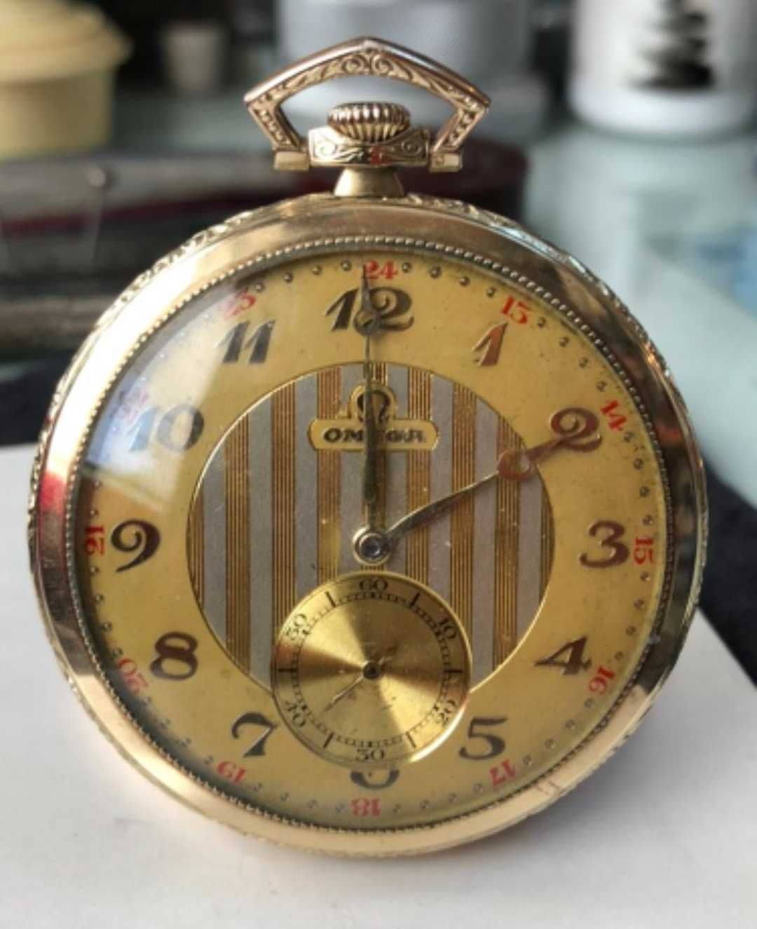Ceas de buzunar 49 mm Omega Calibrul 39 Carcasa Aur