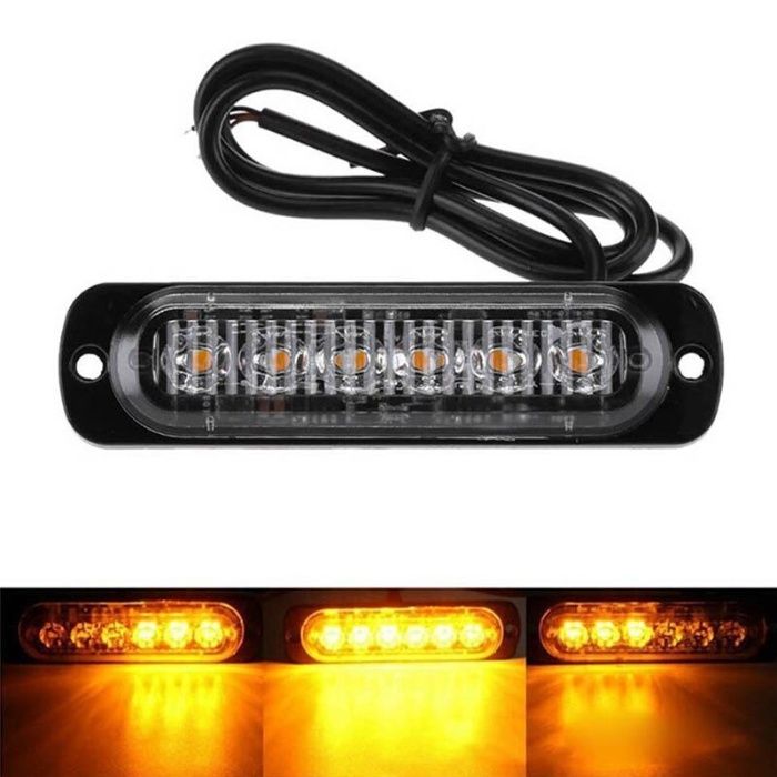 Stroboscoape 6 LED, lumini de urgenta avertizare galbene platforma