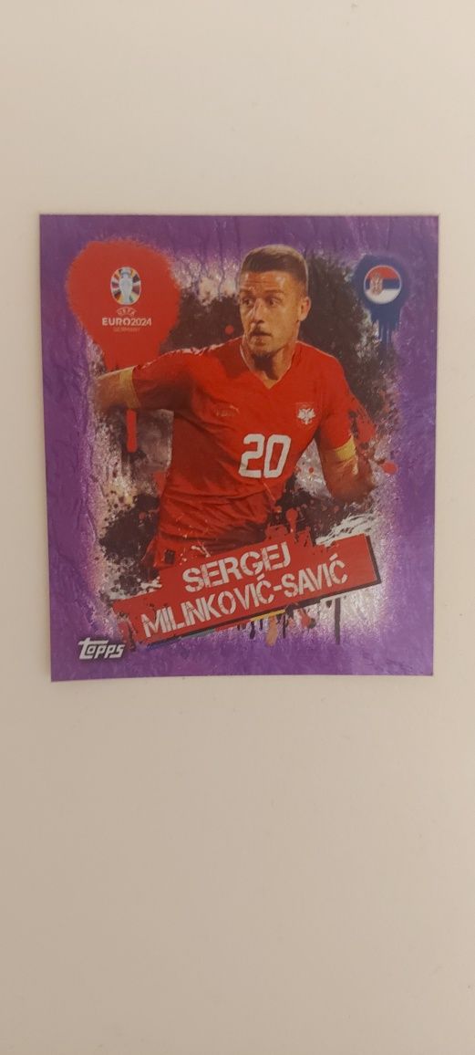 Topps Euro 2024 Sticker Serbia SRB 3 Sergej Milinkovic-Savic Purple