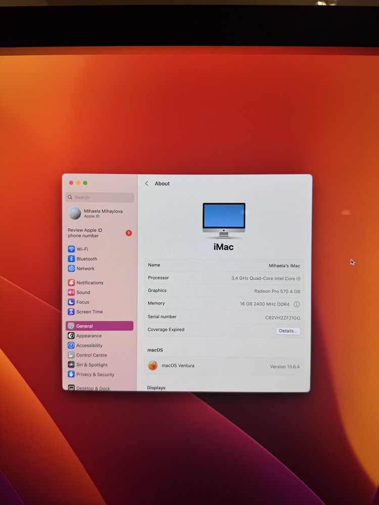 Настолен компютър iMac 27 с процесор® Quad Core™ i5