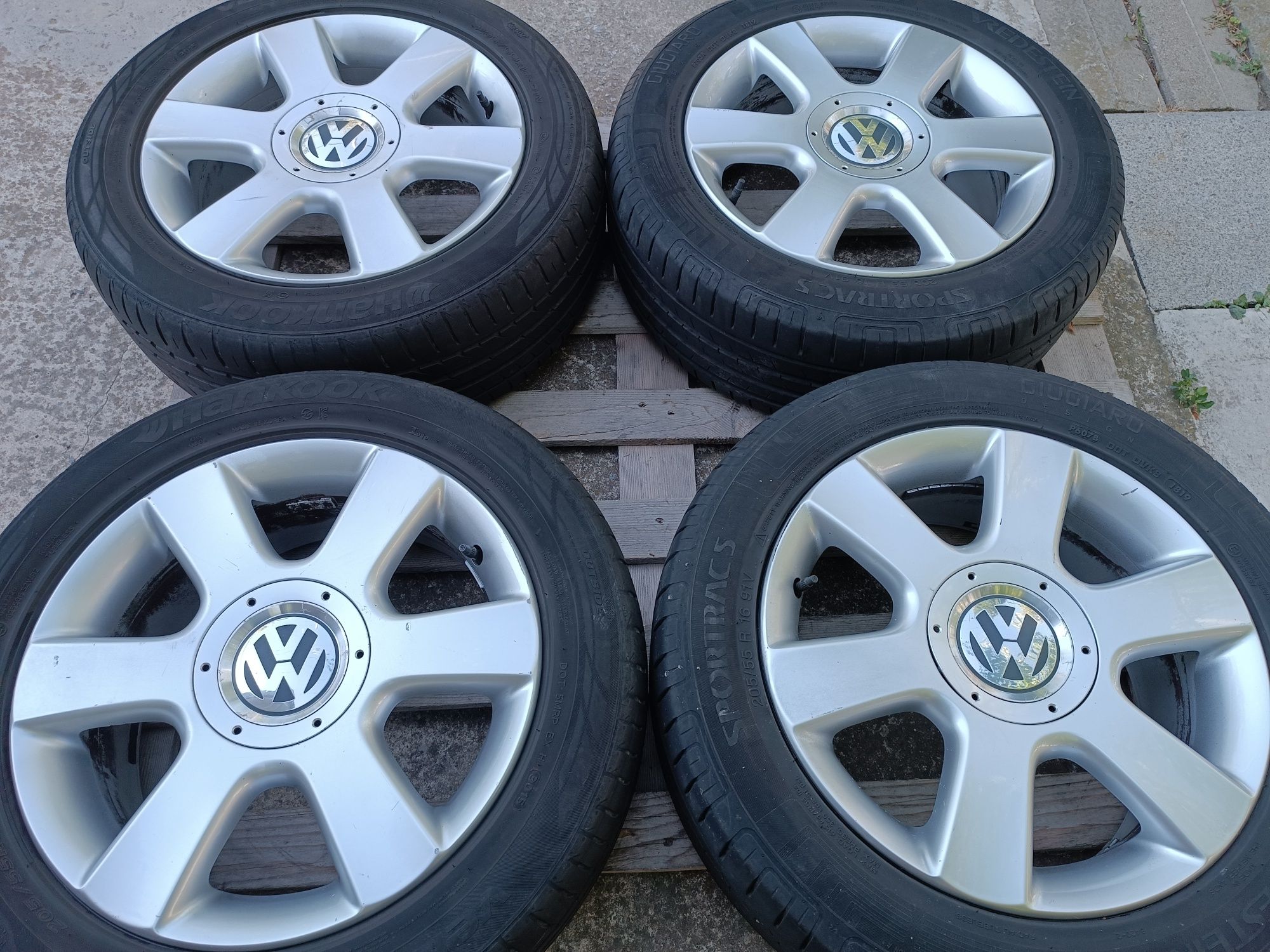 Лети джанти 16ки 5х112 VW + летни гуми 205/55/16