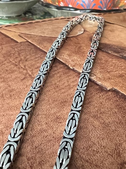 Lanț argint bărbătesc. Bizantin/king