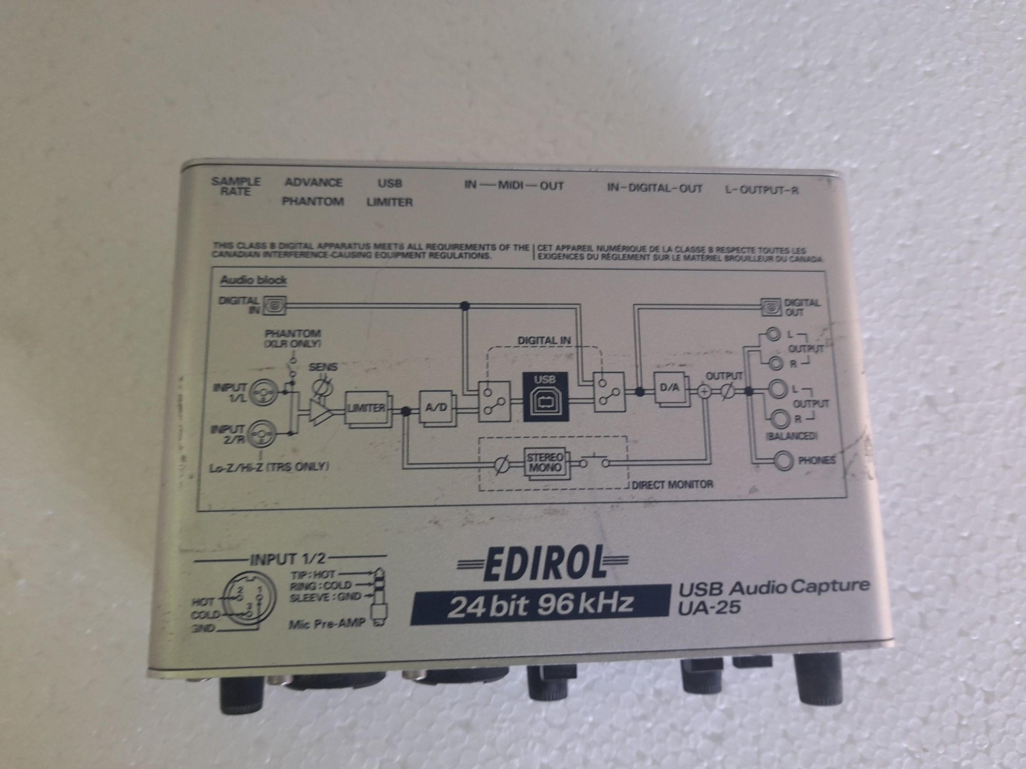 placa de captura/interfata Roland Edirol UA25 / UA-5  (instrumente)