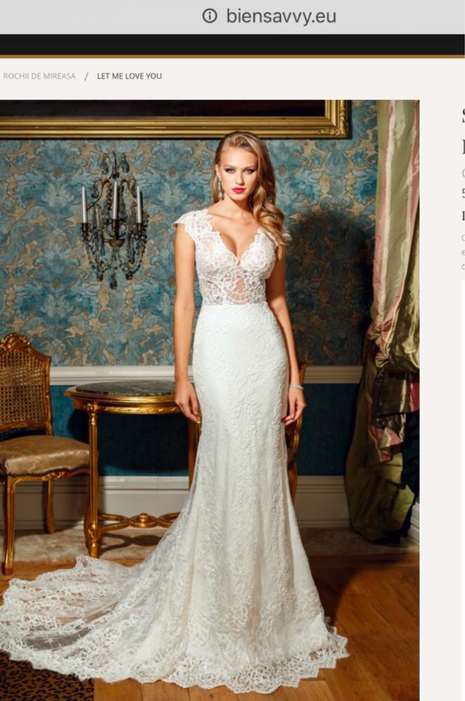 Rochie mireasa - S + voal lung GRATIS