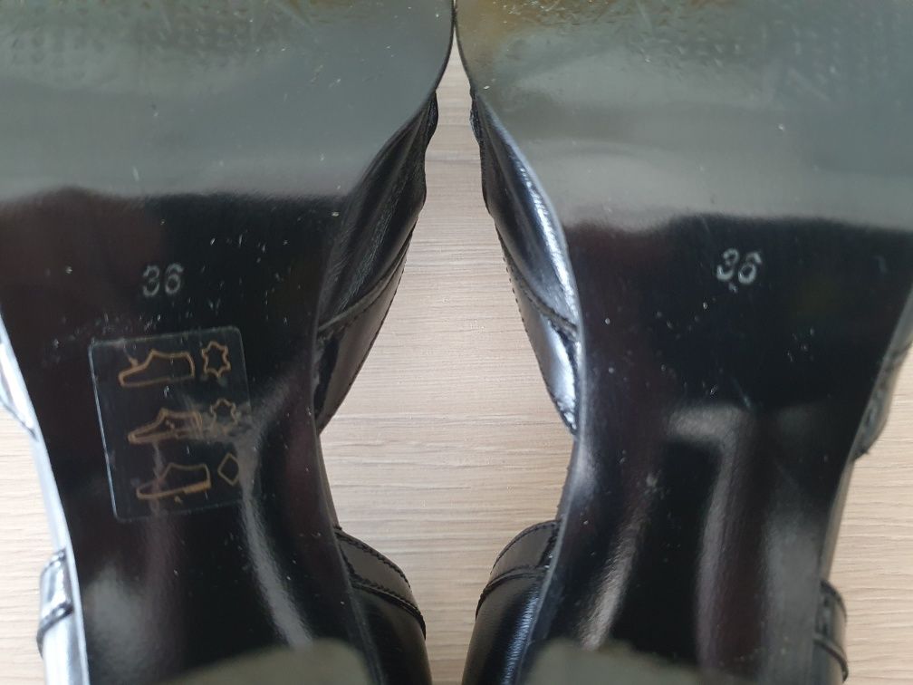 Pantofi decupati AUTHENTIC mărime 36 piele neagră ext/int Curier OLX