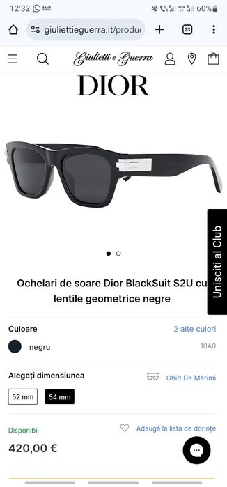 Ochelari soare Dior Blacksuit S2U noi originali