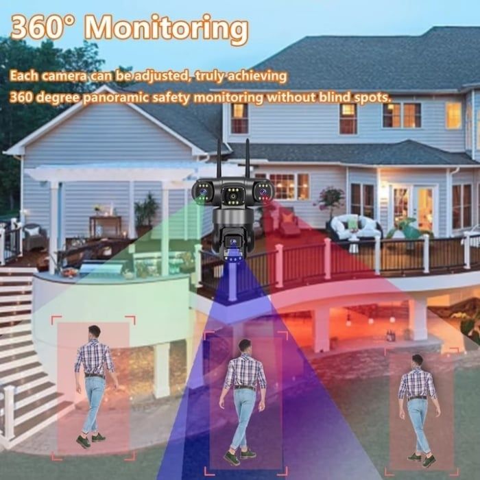 Camera de Supraveghere Wi-fi 12Mp Tripla 2K