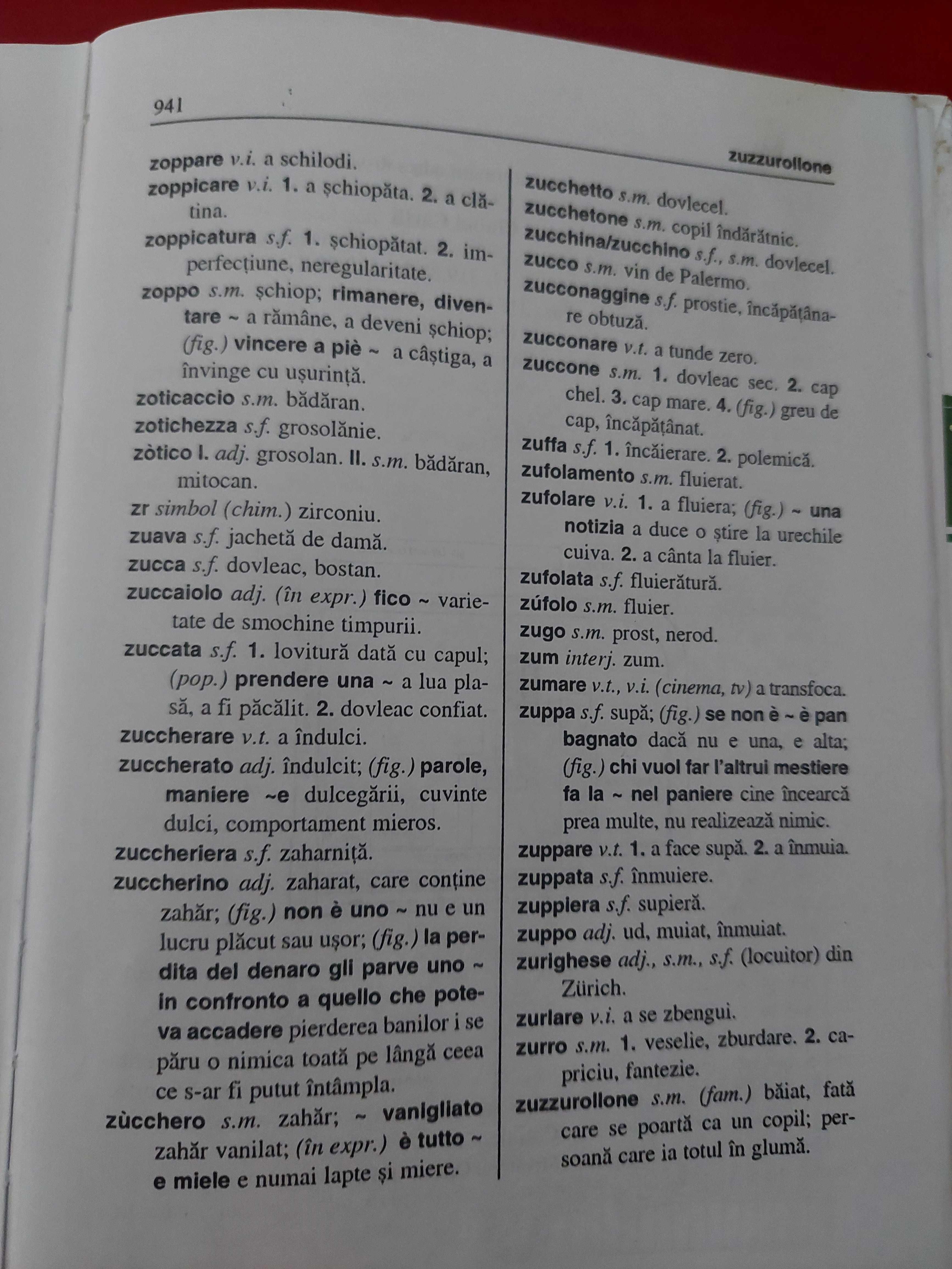 Vand dictionar italian-român