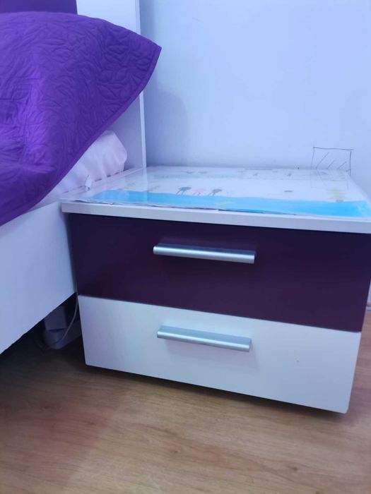 Спалня 160/200 в комплект с гардероб и нощни шкафчета