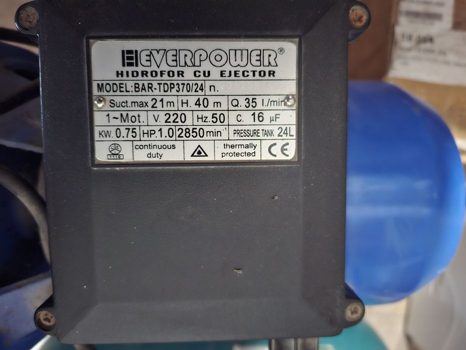 Hidrofor Everpower cu ejector absortie 21m