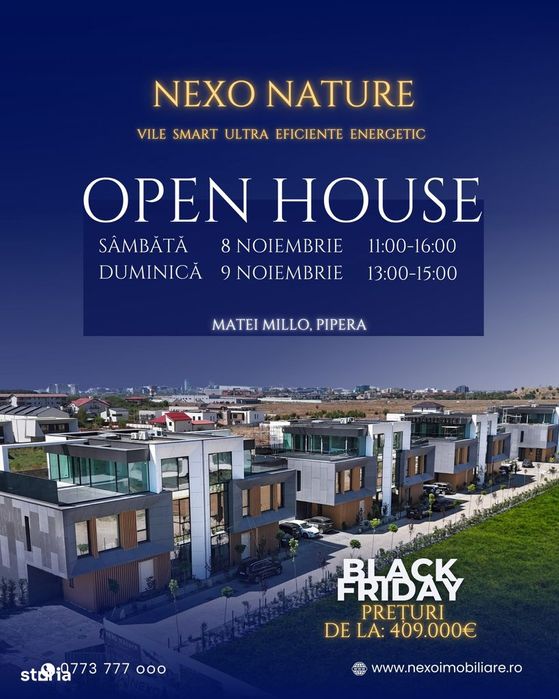NEXO Nature Pipera Matei Millo - 280 mpc - curte 165 mp-5 camere-4 bai