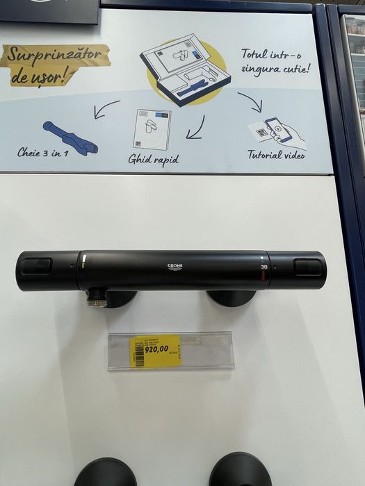 Baterie de dus Grohe Precision Start Black NOUA, DESIGILATA