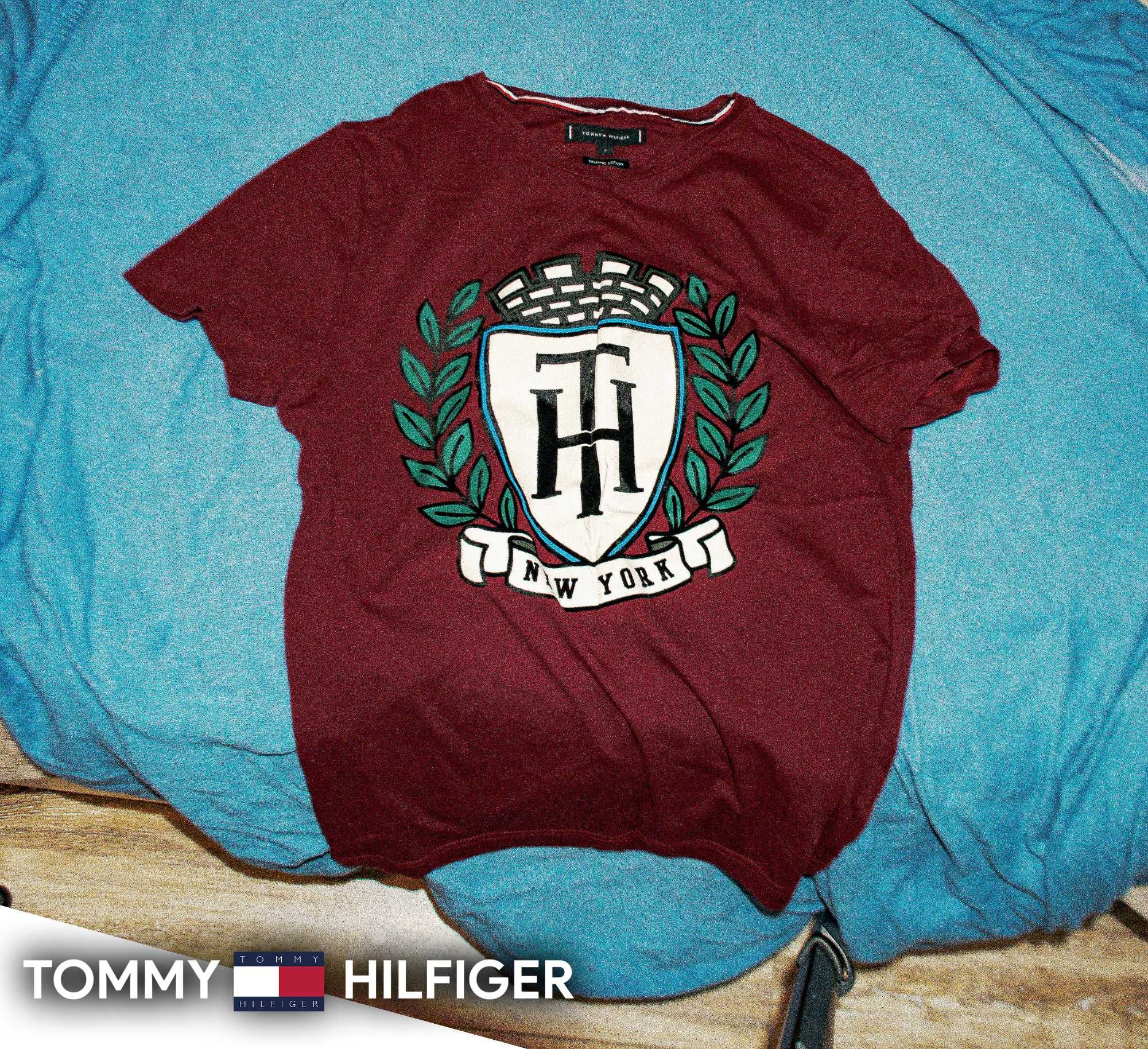 { 50 LEI PRET NOU} [original]Tricou Tommy Hilfiger Vișiniu S