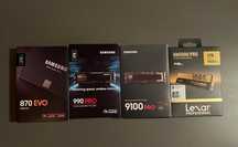 SSD Samsung 9100 PRO / Samsung 990 PRO / Lexar NM1090 PRO / 870 EVO