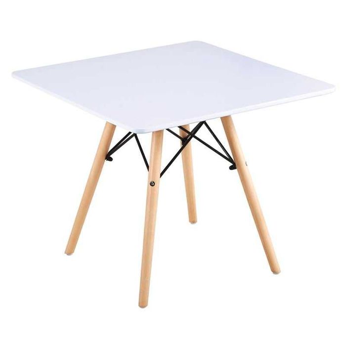 Маса, Wood Kid Table, Бял, Дърво, 60х60х49см.