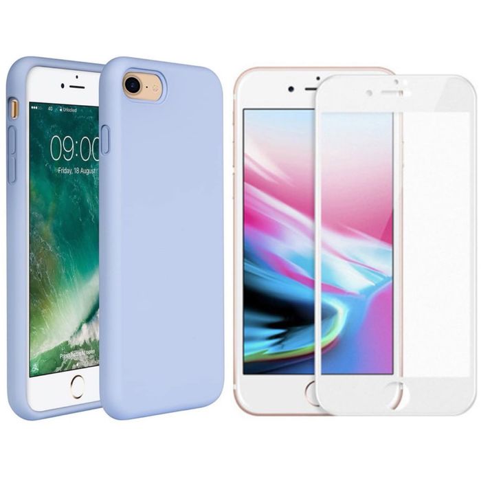 Iphone 8 Plus SE Husa Soft Case Cu Catifea + Folie Sticla 21D