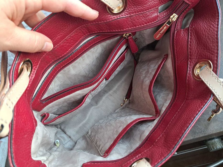 дамска чанта,Michael Kors,кожена торба-червена естествена кожа