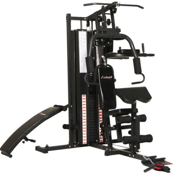 Aparat multifuncțional fitness, bonus steper și set gantere.