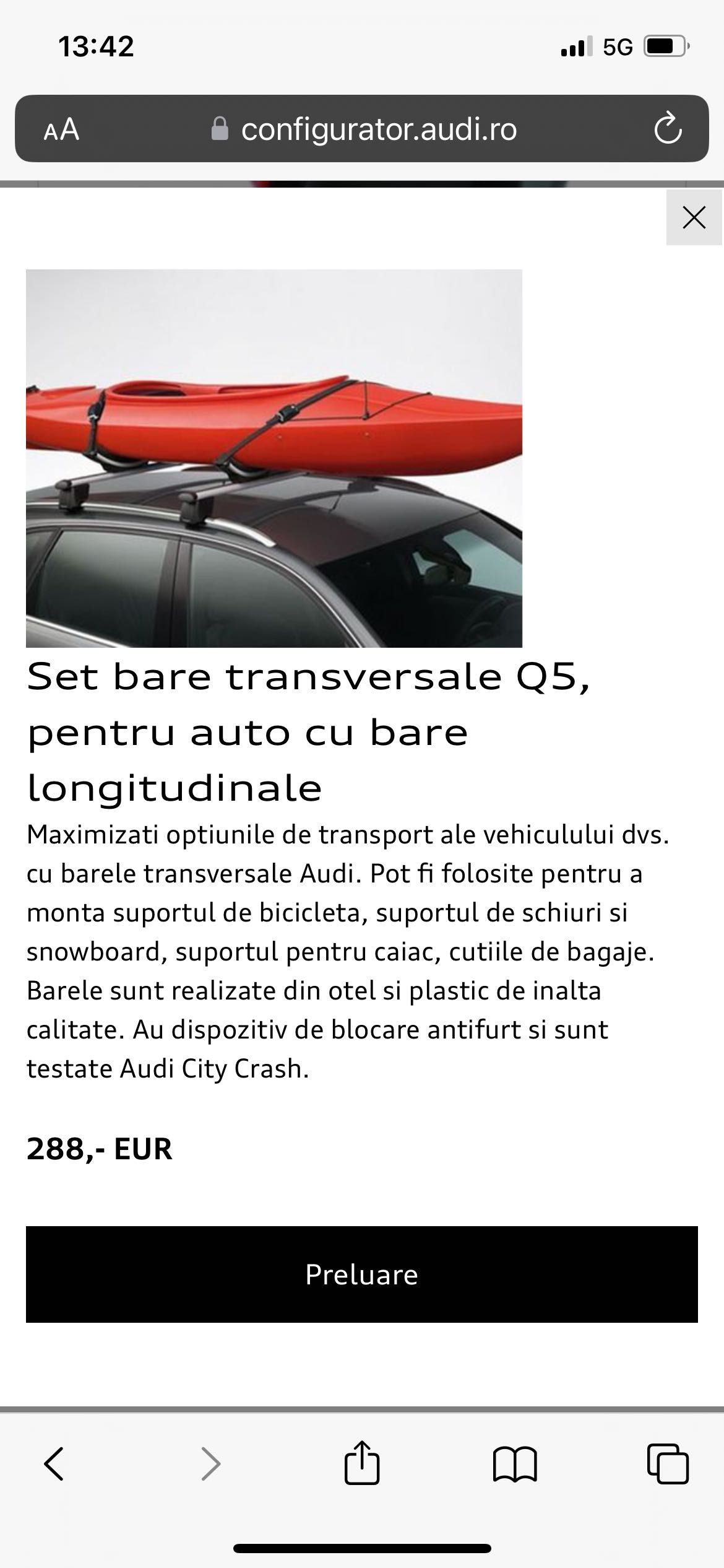 bare porbagaj Audi Q5 2018