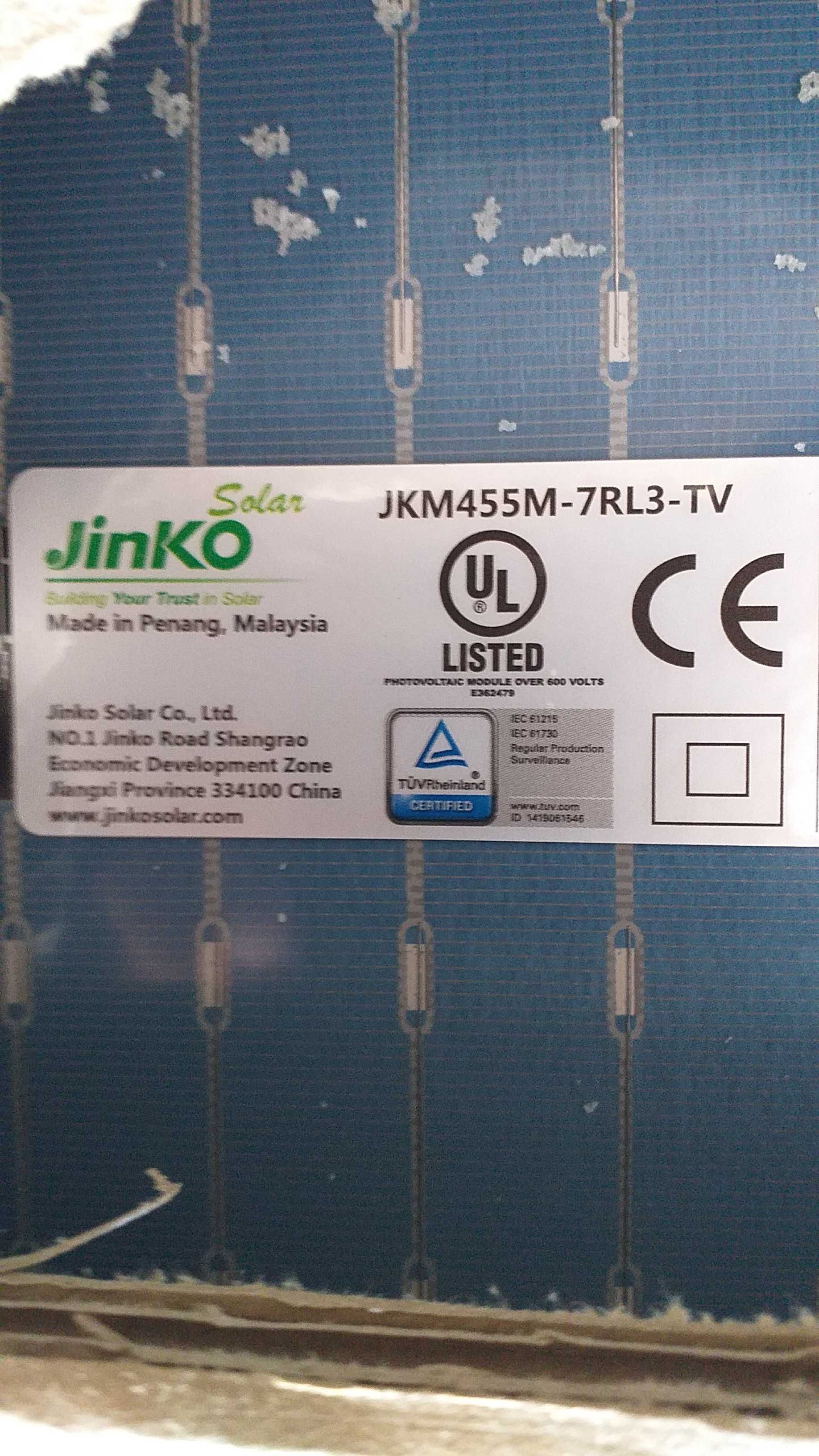 JINKO 455Wp Panouri fotovoltaice la bucata! ( bifaciale Jinko, LONGI )