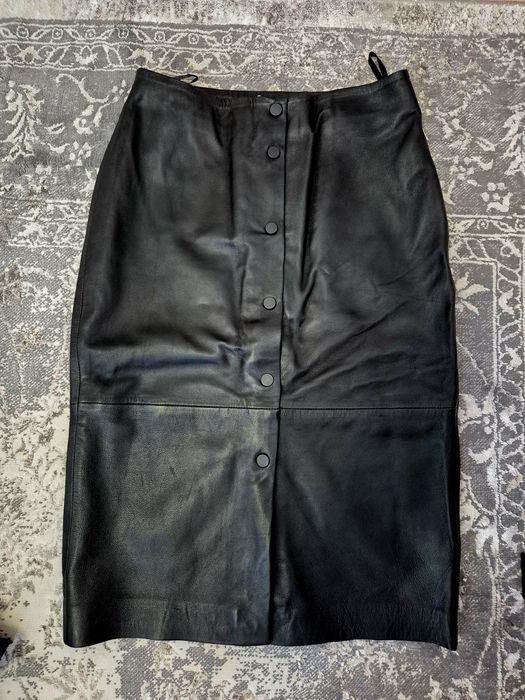 Fustă nouă Mango, piele naturală