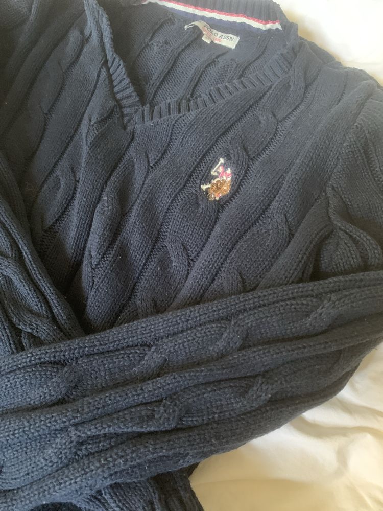 Дамска блуза  U.S. Polo Assn. Дамски V-neck, плетена