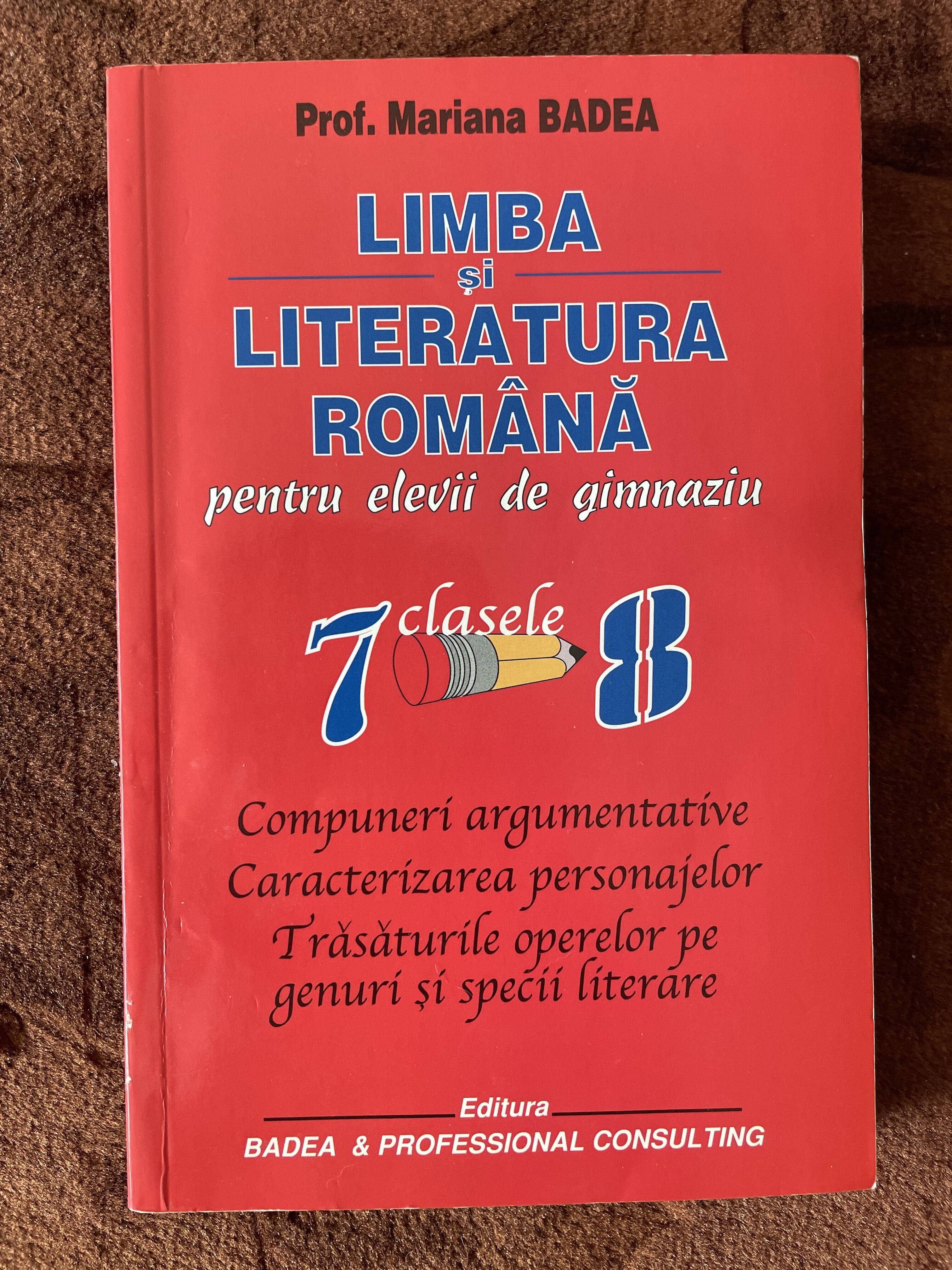 Carte cu argumentari la limba română clasele 7-8