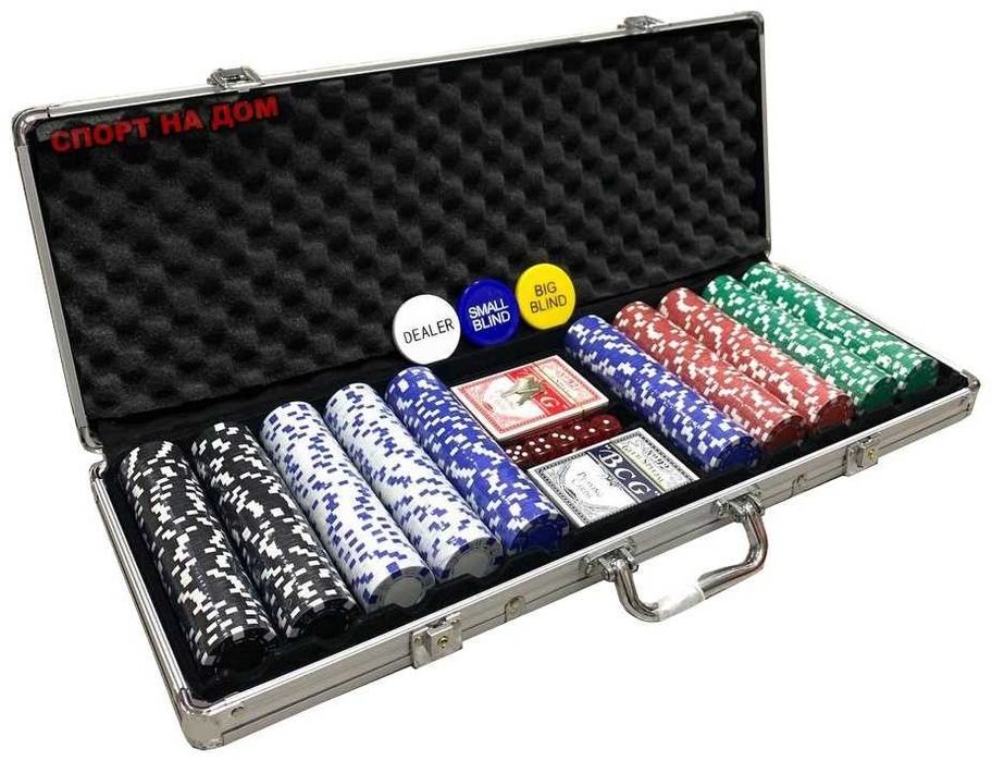 Покерный набор в кейсе | 300 или 500 фишек | Подарочный комплект