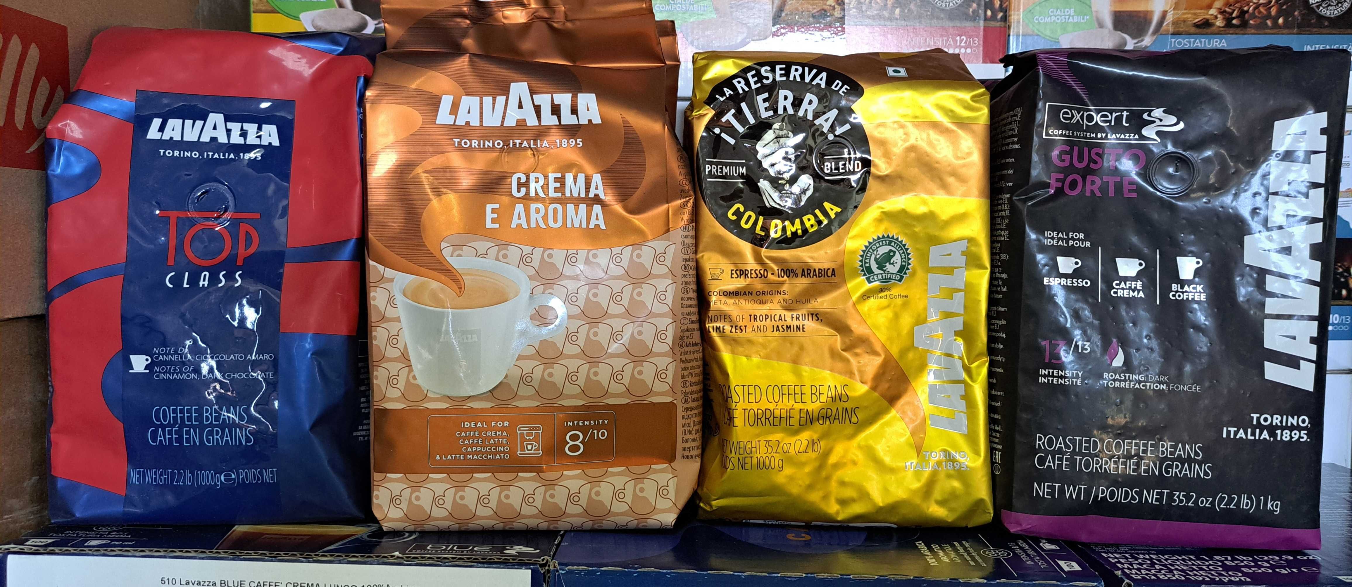 Кафе на зърна Lavazza, Borbone, Kimbo, Julius meinl, Chicco Doro и др.