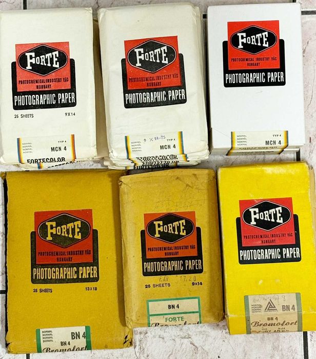 Hartie fotografica color + alb negru FORTE 9x14cm 3 pachete anii '90