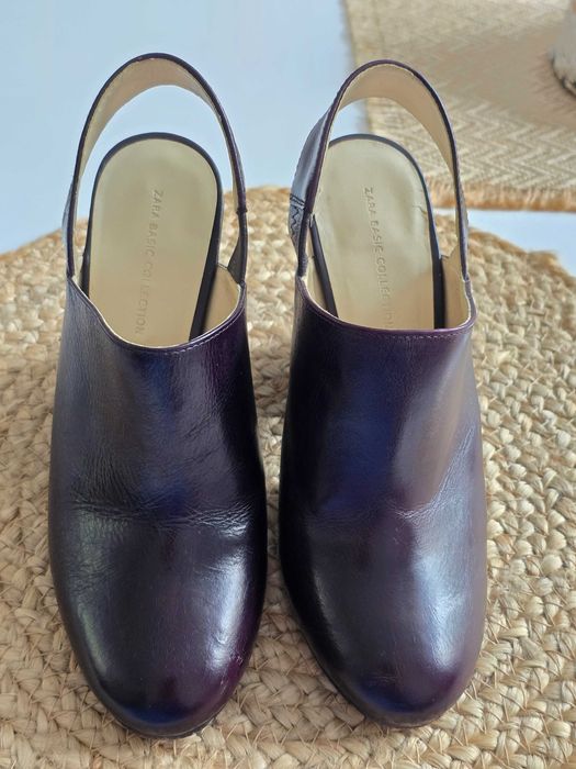 Botine ZARA -> New Cow Leather Slingback High Heel Shoes