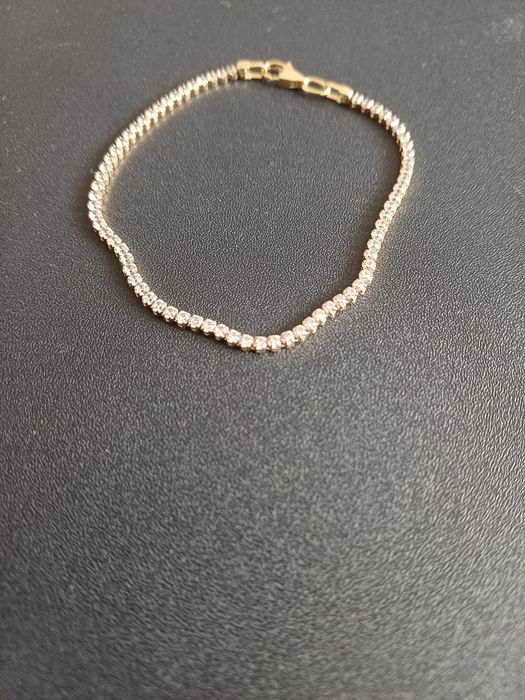 Bratara model tenis de aur galben de 14 k