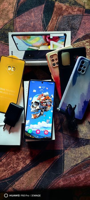 SAMSUNG Galaxy A71 White pearl-Перфектно състояние.Подаръци