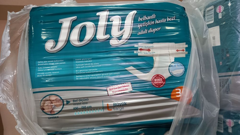 Памперсы размер L (3) 100 на 150 см.новые.цена 5500 тг Joly новые