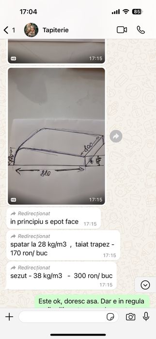 2 perne sezut si 2 spatar canapea (doar craiova)