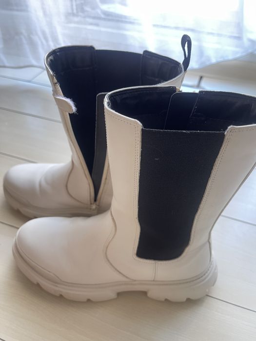 Geox Cizme de piele ecologica cu segmente laterale