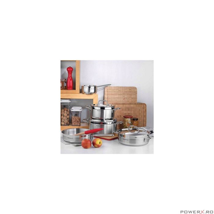 Oala cu capac din inox, 28X14cm 8.5litri, compatibila cu toate