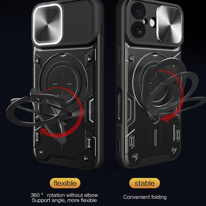 Apple iPhone 17/Pro/Max/Air/GIANT RING Удароустойчив кейс с пръстен