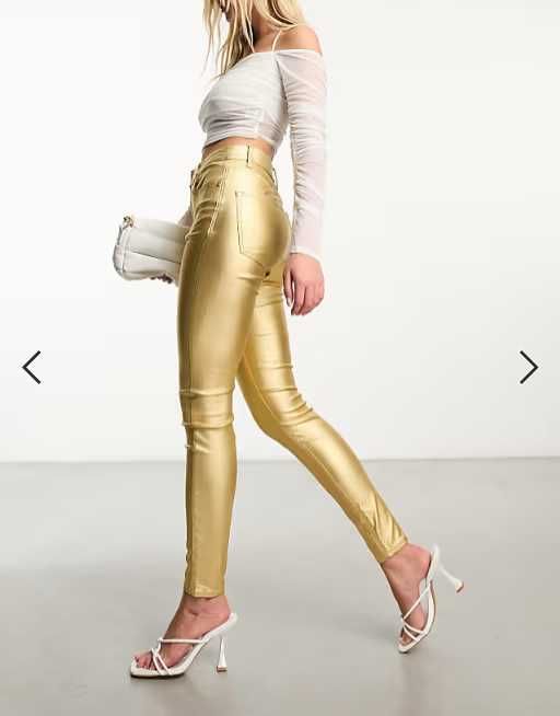 Страдивариус висока талия панталони в златисто