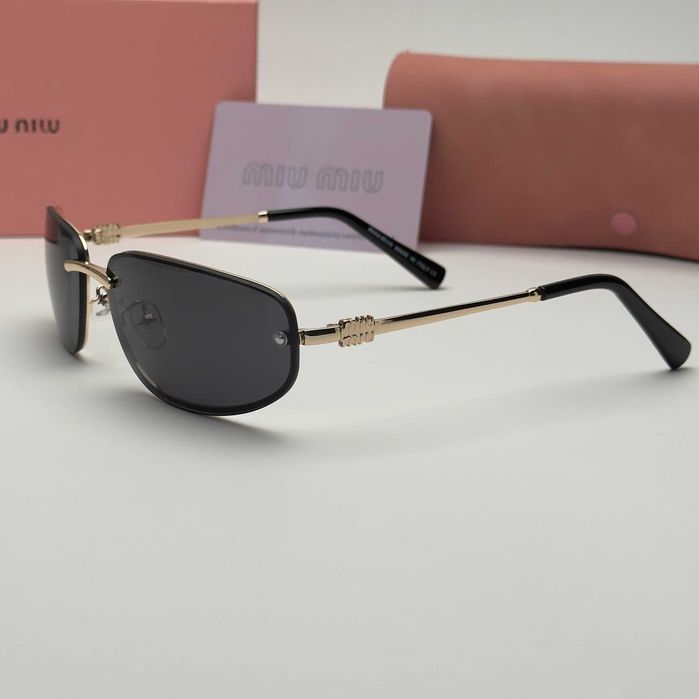 Слънчеви очила Miu Miu Black Limited нови, дамски метални с лого UV400