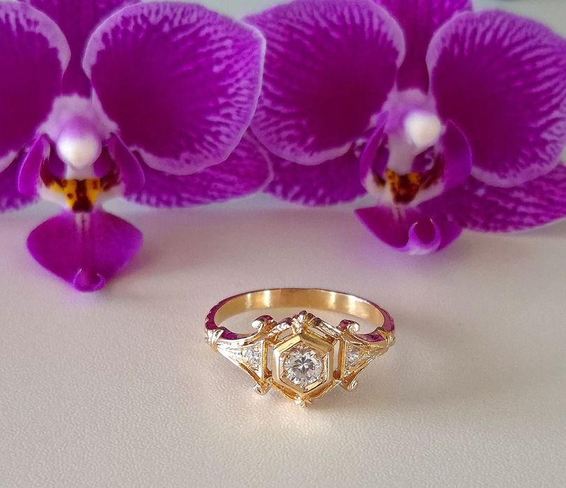 Inel rusesc din aur de 14K