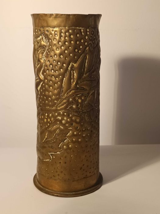 Vaza din obuz alama ,marcat iulie 1917 9X21cm