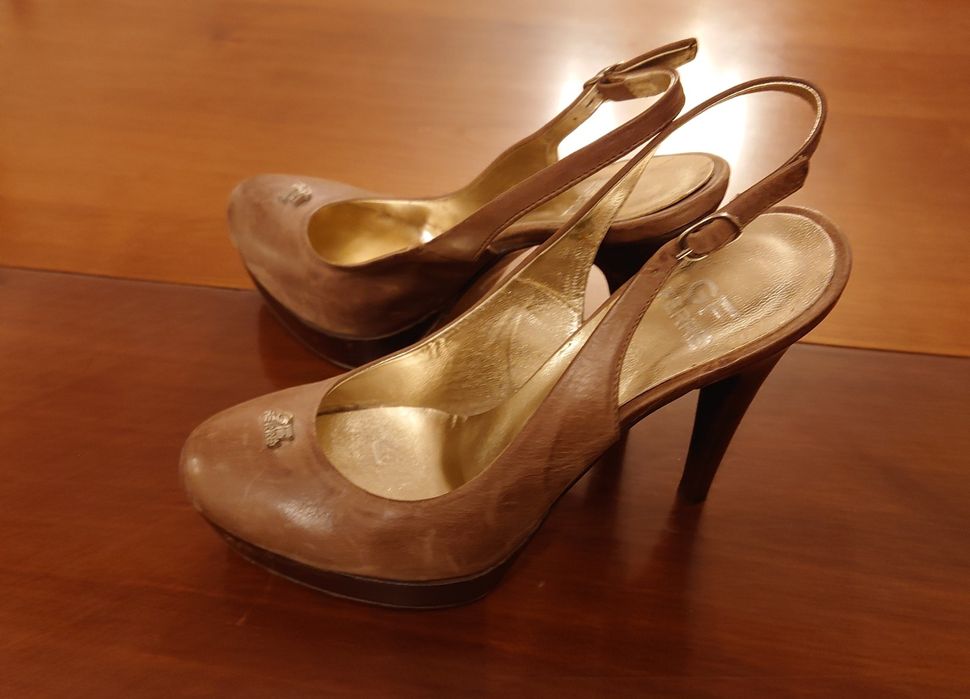 Pantofi GF Gianfranco Ferre, piele naturala, decorativa, caffe, 37