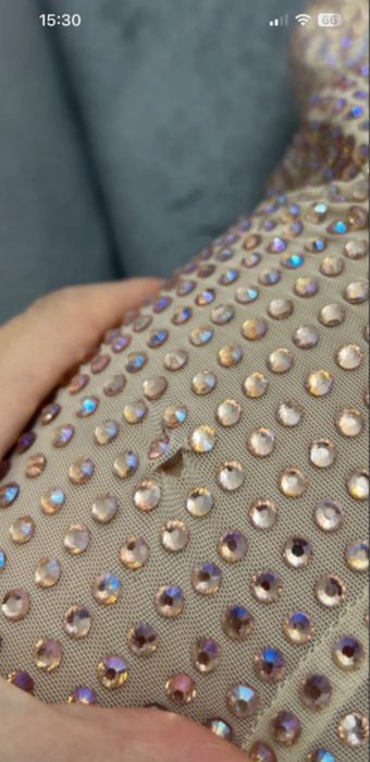 rochie cu pietricele oh polly bej - roz